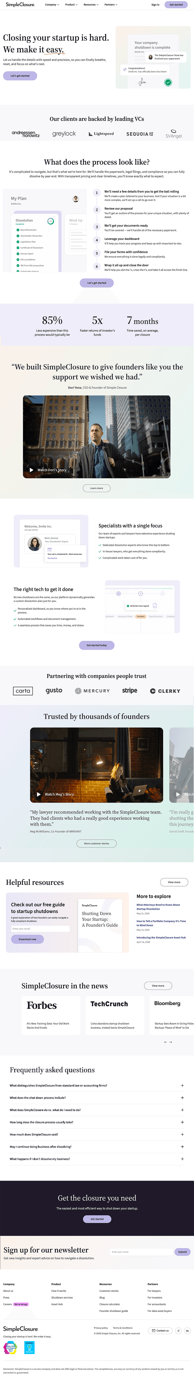 SimpleClosure website